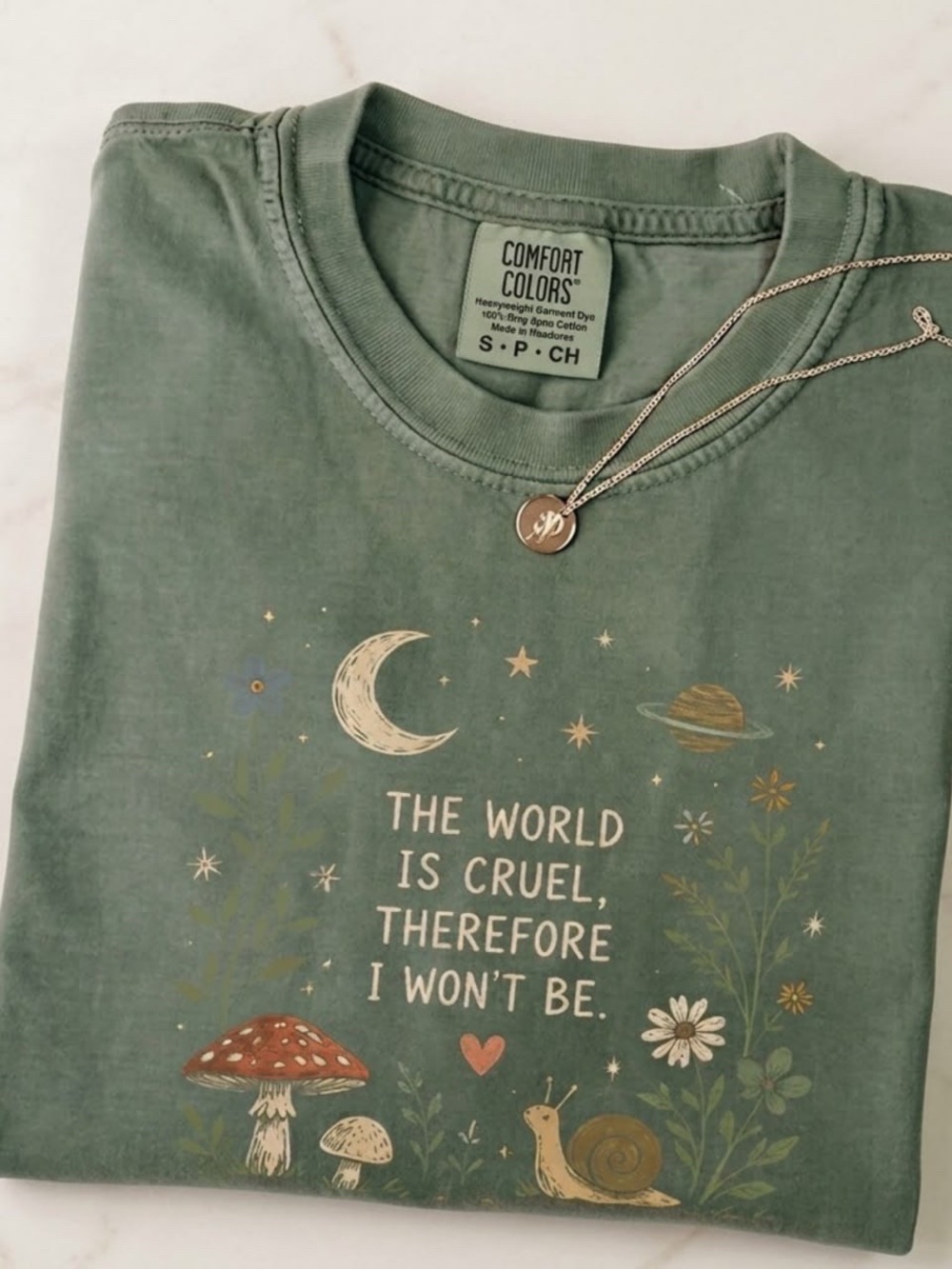 Comfort color moss mushroom cottagecore T-shirt